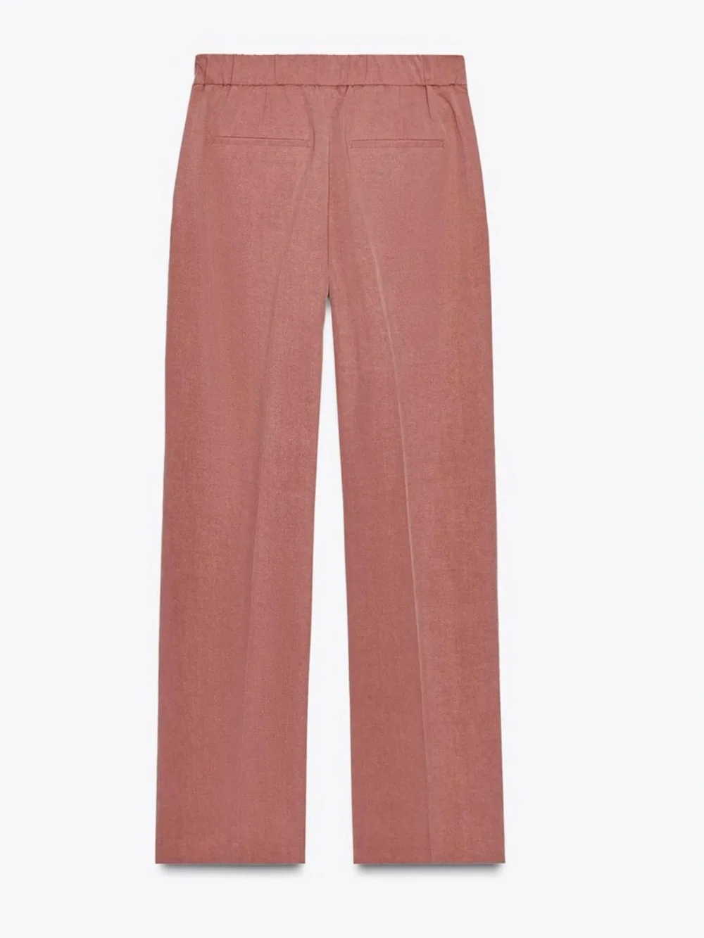ZARA High-waisted Straight-Leg Trousers in Dusty Rose. L NWT